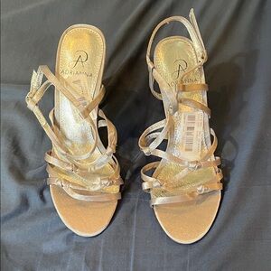 Silver 3.5'" Strappy Heels
